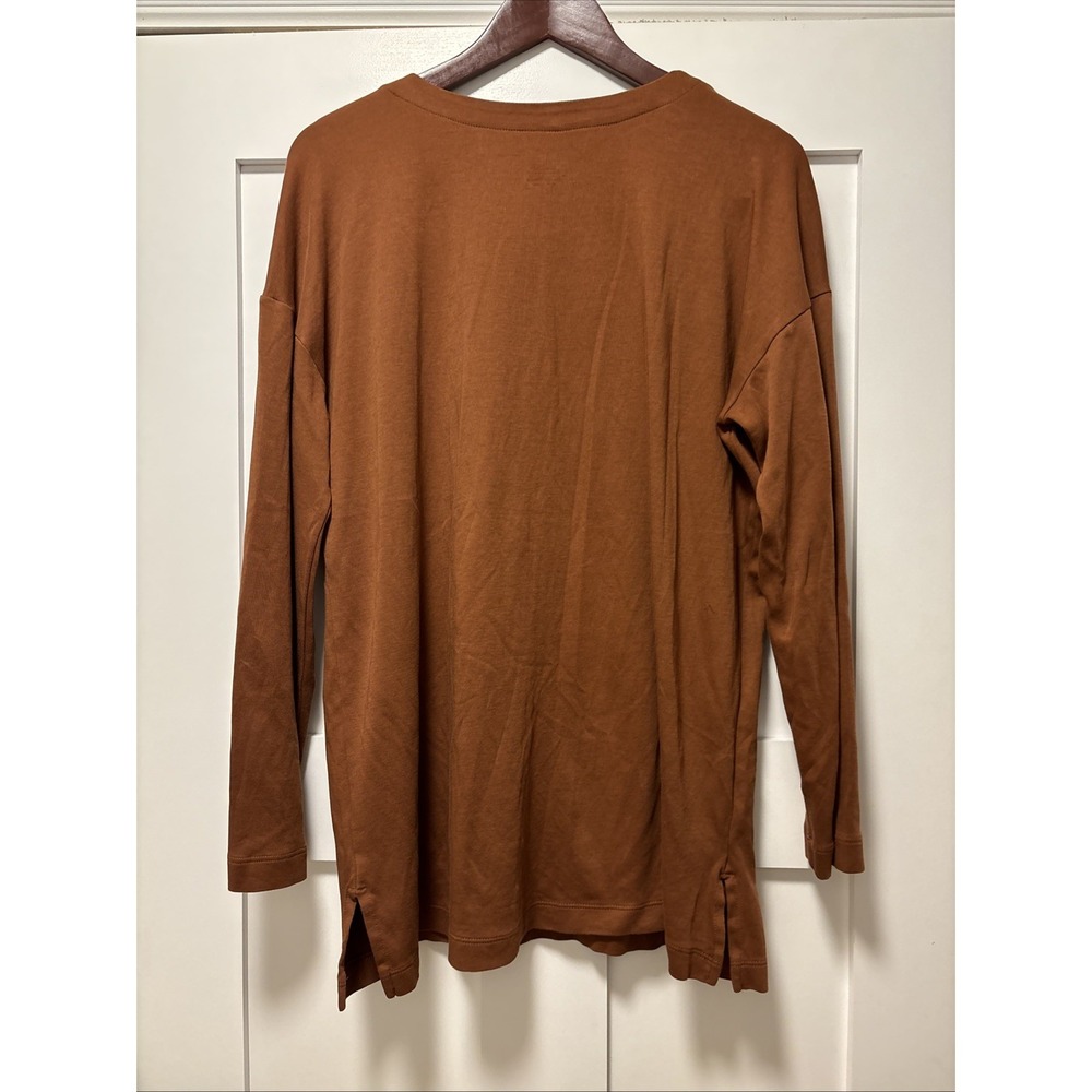 J. Jill Long Sleeve V-Neck Tunic in Rust Brown - Picture 4 of 7